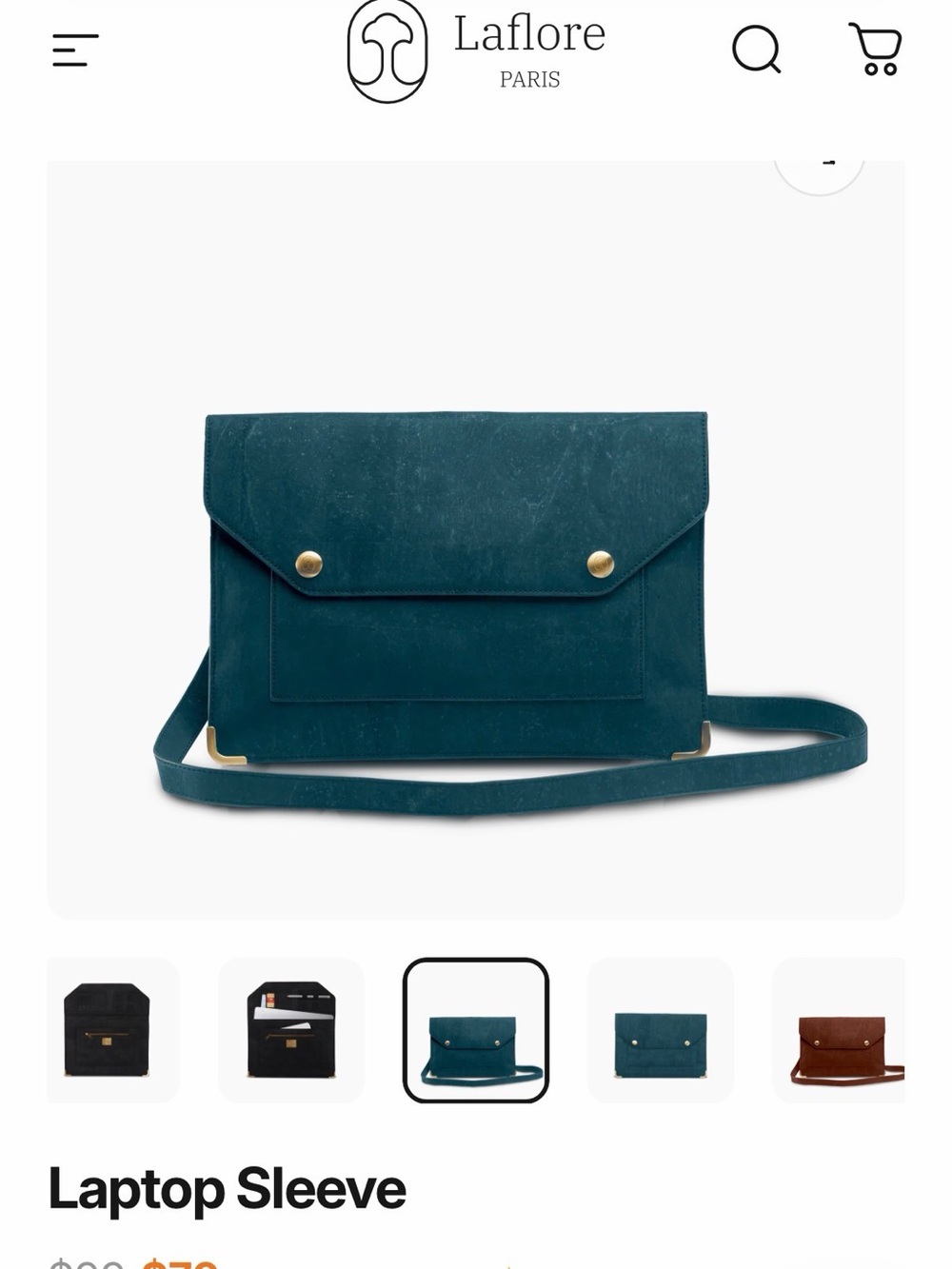 NWT Laflore Emerald Laptop Sleeve Crossbody + handle